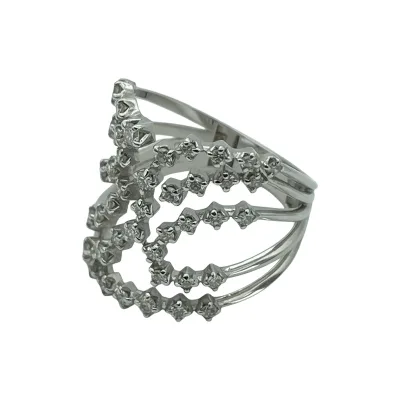 Anel Aria Contorno em Ouro Branco 18k com Diamantes