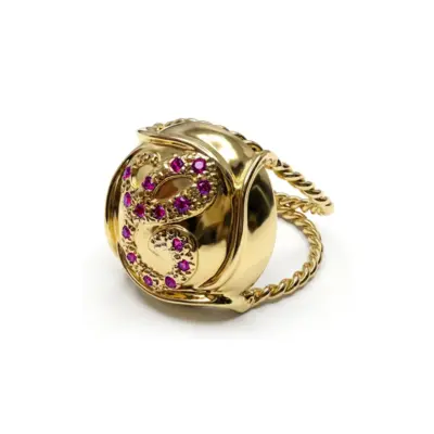 Anel Bouchon Rubis em Ouro Amarelo 18k - Foto 1