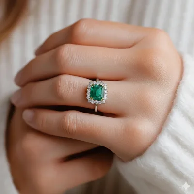 Anel Clássico Imperial em Ouro Branco 18k com Diamantes - Detalhe