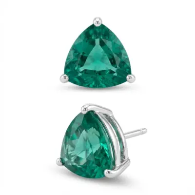 Brinco Deux Formes de Esmeralda em Ouro Branco 18k com Diamantes - Foto 1