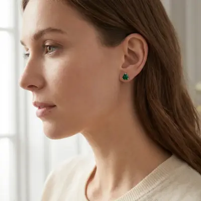 Brinco Deux Formes de Esmeralda em Ouro Branco 18k com Diamantes - Foto 2