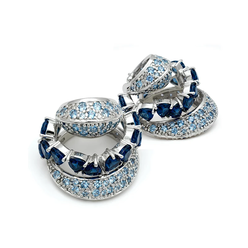 Brinco Ear Cuff Espiral Marinho em Ouro Branco 18k