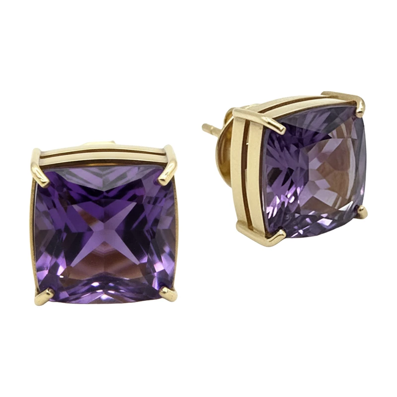 Brinco Ametista Royale em Ouro Amarelo 18k