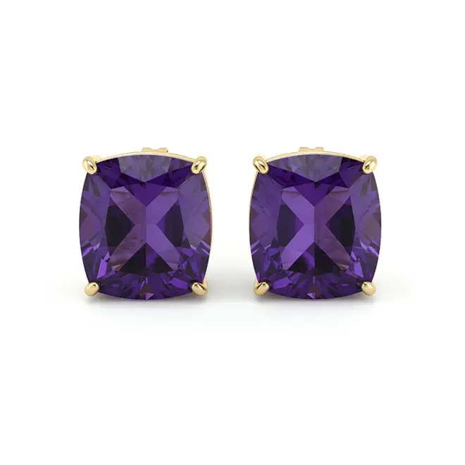 Brinco Ametista Royale em Ouro Amarelo 18k