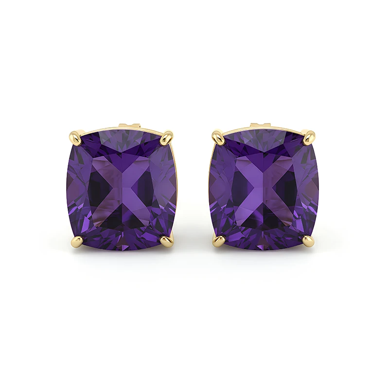 Brinco Ametista Royale em Ouro Amarelo 18k
