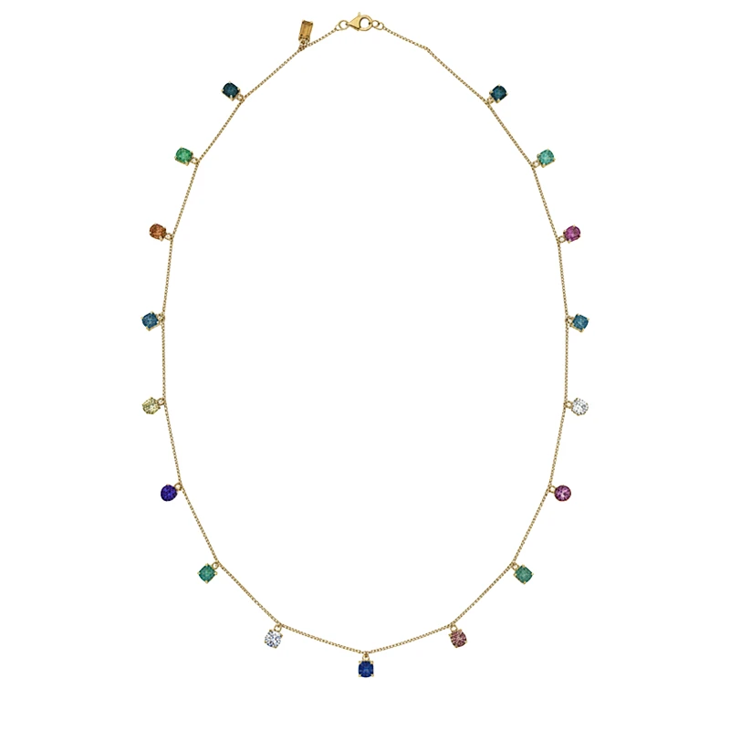 Colar Points de Couleur em Ouro Amarelo 18k