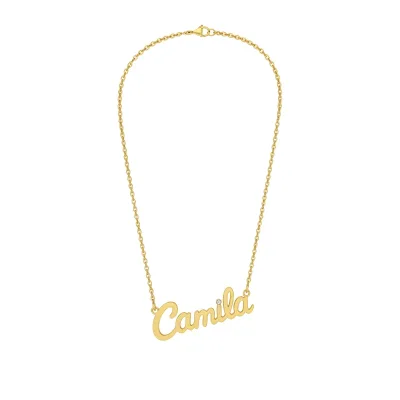 Colar Nome Personalizado em Ouro Amarelo 18k com Diamante