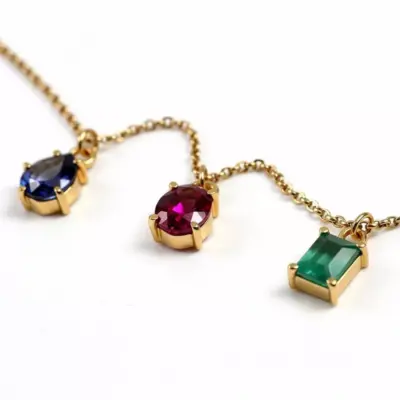 Colar Points de Couleur em Ouro Amarelo 18k - Foto 3