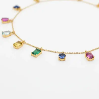 Colar Points de Couleur em Ouro Amarelo 18k - Foto 1