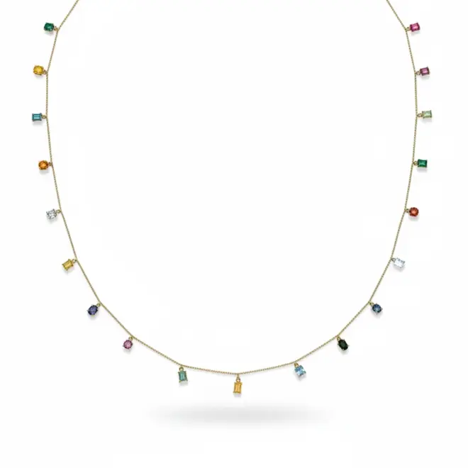 Colar Points de Couleur em Ouro Amarelo 18k