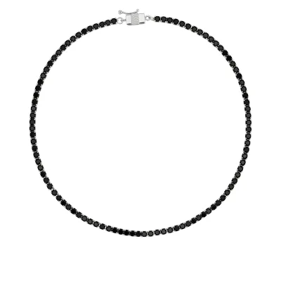 Colar Riviera Noir em Ouro Branco 18k com Diamantes Negros