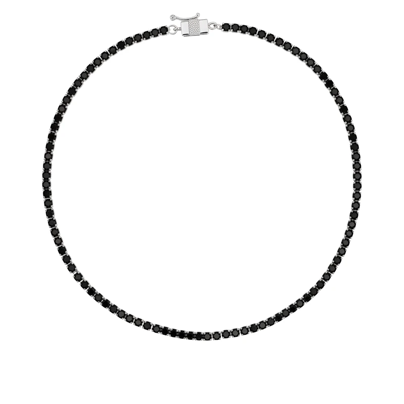 Colar Riviera Noir em Ouro Branco 18k com Diamantes Negros
