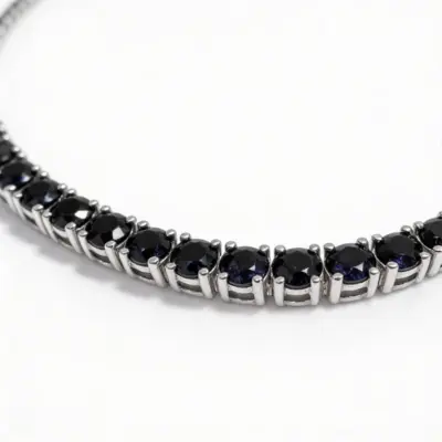 Colar Riviera Noir em Ouro Branco 18k com Diamantes Negros - Foto 1