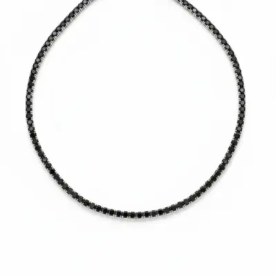 Colar Riviera Noir em Ouro Branco 18k com Diamantes Negros